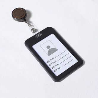 Zwarte Kleur Plastic Naam Tag Personeel Werk Kaarthouder Voor Verpleegster Arts Accessoires Id Werknemer Kaart Cover Met Badge reel Clip nee.1