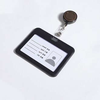 Zwarte Kleur Plastic Naam Tag Personeel Werk Kaarthouder Voor Verpleegster Arts Accessoires Id Werknemer Kaart Cover Met Badge reel Clip nee.7