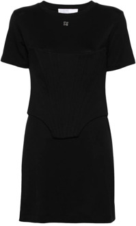 Zwarte korset-stijl jersey jurk Giuseppe Di Morabito , Black , Dames - S,Xs
