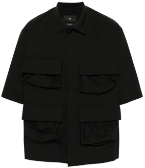 Zwarte korte mouw 4-zakken overhemd Y-3 , Black , Heren - M,S,Xs