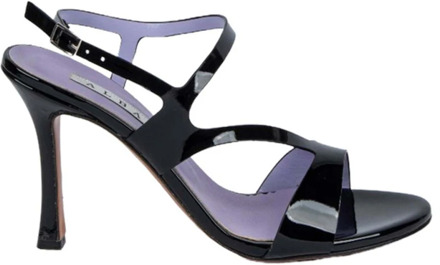 Zwarte lakleren enkelband sandalen Albano , Black , Dames - 39 Eu,37 Eu,38 Eu,36 Eu,40 Eu,41 EU