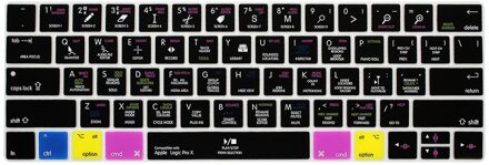 Zwarte Laptop Toetsenbord Cover Logic Pro X sneltoets Toetsenbord Cover Skin Voor iMac, macbook Pro Air 13 15
