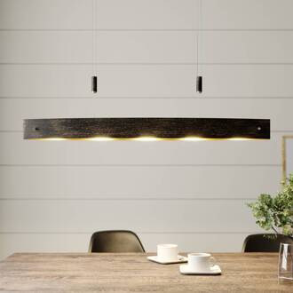 Zwarte LED hanglamp met gouden decoratie zwart, goud