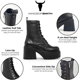 Zwarte Leren Enkellaarsjes - Totally - EU 42 / UK 8