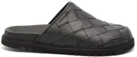 Zwarte Leren Geweven Sandaal Copenhagen Shoes , Black , Dames - 41 Eu,40 Eu,39 Eu,38 Eu,37 Eu,36 EU