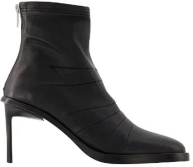 Zwarte Leren Laarzen met 8 cm Hak Ann Demeulemeester , Black , Dames - 37 EU