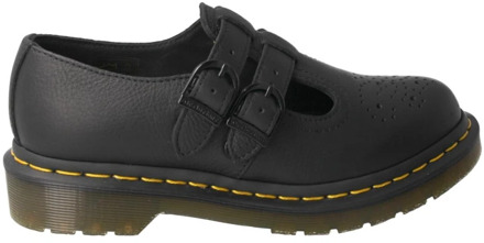 Zwarte leren Mary Jane schoen met luchtkussen zool Dr. Martens , Black , Dames - 38 Eu,36 EU