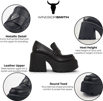 Zwarte Leren Plateauschoenen - Spolied - EU 38 / UK 5