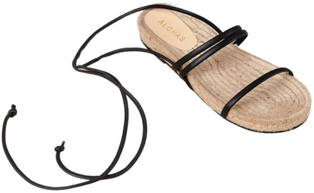 Zwarte leren sandalen Alohas , Black , Dames - 39 Eu,35 Eu,38 Eu,42 EU