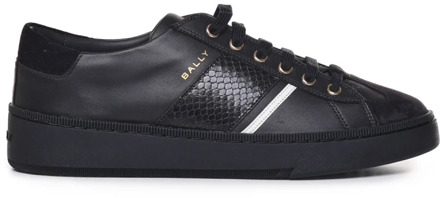 Zwarte Leren Sneakers Bally , Black , Heren - 43 1/2 Eu,42 Eu,42 1/2 EU