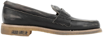Zwarte Leren Sneakers Jerry Loafers Golden Goose , Black , Heren - 43 Eu,45 Eu,42 EU