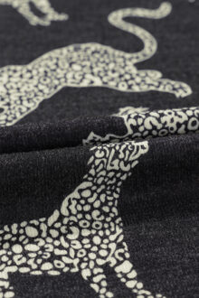 Zwarte Levendige Jachtluipaard Print Lange Mouwen Top - maat