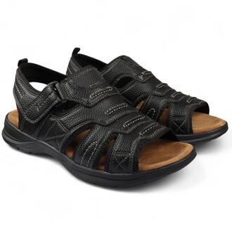 Zwarte, lichtgewicht open teen casual sandalen voor heren - EU 40