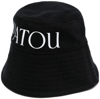 Zwarte Logo-Print Bucket Hat Patou , Black , Dames - M,S