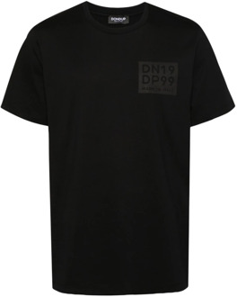 Zwarte Logo Print T-shirts en Polos Dondup , Black , Heren - Xl,L,M,S