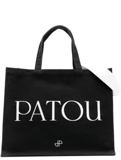 Zwarte Logo-Print Tote Tas Patou , Black , Dames - ONE Size