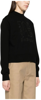 Zwarte Logo Reliëf Sweater Palm Angels , Black , Dames - L,M,S