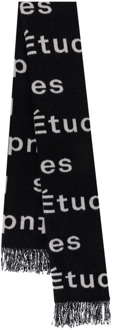 Zwarte Logo Sjaal Études , Black , Heren - ONE Size
