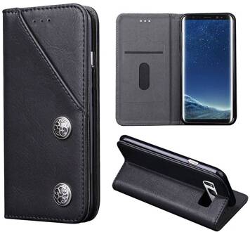 Zwarte luxe afgewerkt Samsung S8 PLUS portemonnee hoesje
