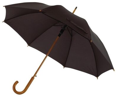 Zwarte luxe paraplu met houten handvat 103 cm - Action products