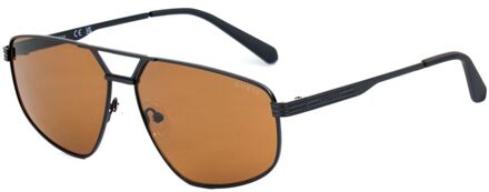 Zwarte Metalen Zonnebril - maat