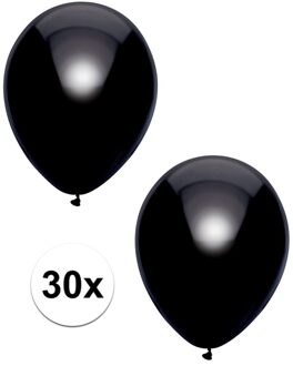 Zwarte metallic ballonnen 30 cm 30 stuks