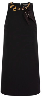 Zwarte Mini Jurk met Sjaal Elisabetta Franchi , Black , Dames - Xl,L,S