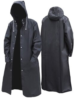 Zwarte Mode Volwassen Waterdichte Lange Hooded Regenjas Outdoor Wandelen Klimmen Vissen Verdikking Xl