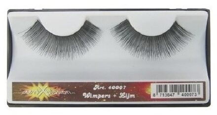 Zwarte nepwimpers - carnaval verkleed - plakwimpers - volwassenen