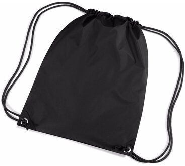 Zwarte nylon touwtjes rugzak / rugtas