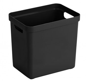 Zwarte opbergboxen/opbergmanden 25 liter kunststof - Opbergbox