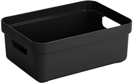 Zwarte opbergboxen/opbergmanden 9 liter kunststof - Opbergbox