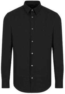 Zwarte overhemden, Model: 8N1C09 1Ni9Z.0999 Emporio Armani , Black , Heren - 2Xl,Xl,L,M,S,Xs,3Xl