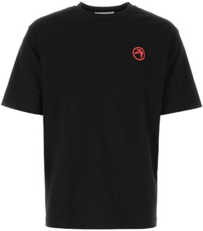 Zwarte Oversized Katoenen T-shirt Ambush , Black , Heren - S,Xs