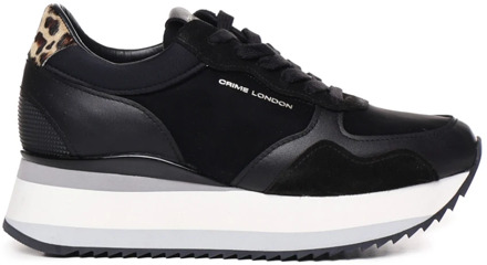 Zwarte Patchwork Sneakers Crime London , Black , Dames - 41 EU
