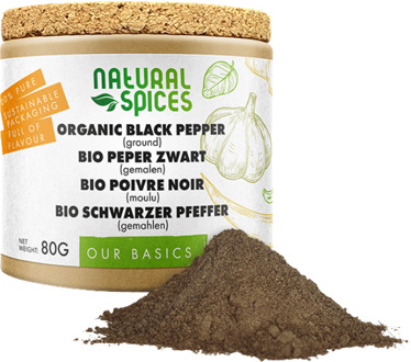 Zwarte peper gemalen - 80 gram - 60 gram
