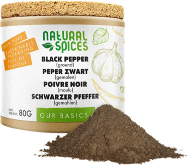 Zwarte peper gemalen - 80 gram
