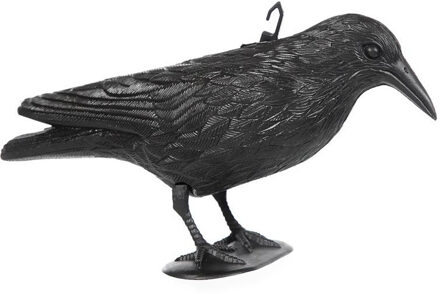 Zwarte plastic horror decoratie kraai/raaf 36 cm - Feestdecoratievoorwerp
