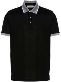 Zwarte Polo Shirt Canali , Black , Heren - 4XL