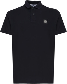 Zwarte Polo Shirt met Kompas Logo Stone Island , Blue , Heren - 2Xl,Xl,L,M,S