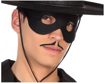 Zwarte potlood/zorro snor - verkleed accessoire plaksnorren