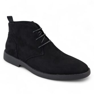 Zwarte premium suède chukka-laarzen voor heren in woestijnstijl - EU 46