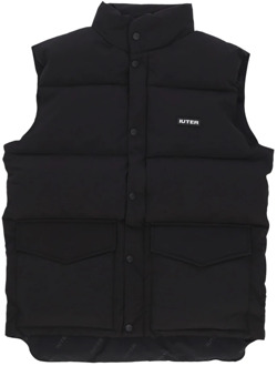 Zwarte Puff Vest Streetwear Jas Man Iuter , Black , Heren - 2Xl,M,S
