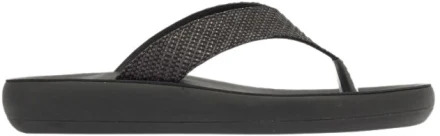 Zwarte Raffia Sleehak Slippers Ancient Greek Sandals , Black , Dames - 41 Eu,36 Eu,37 Eu,39 EU