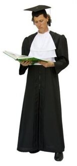 Zwarte rechter/advocaat toga met witte jabot - Verkleedkleding kostuums