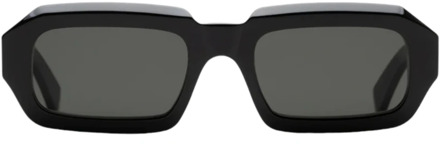 Zwarte Rechthoekige Zonnebril Retrosuperfuture , Black , Unisex - 54 MM