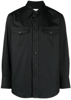 Zwarte relaxte westernshirt Lemaire , Black , Heren - XL