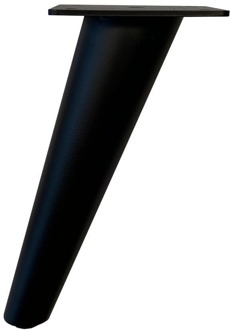 Zwarte retro tapse meubelpoot 18 cm