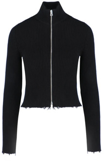 Zwarte Rits Cardigan Sweaters MM6 Maison Margiela , Black , Dames - L,M,S