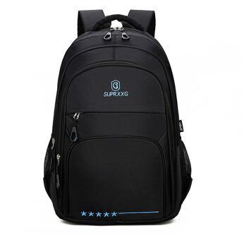 Zwarte Rugzak Mannen Nylon Waterdichte Grote Capaciteit Studenten Hoge Schooltas Pak Mannelijke Back Pack Laptop 15.6 Inch Usb Blauw